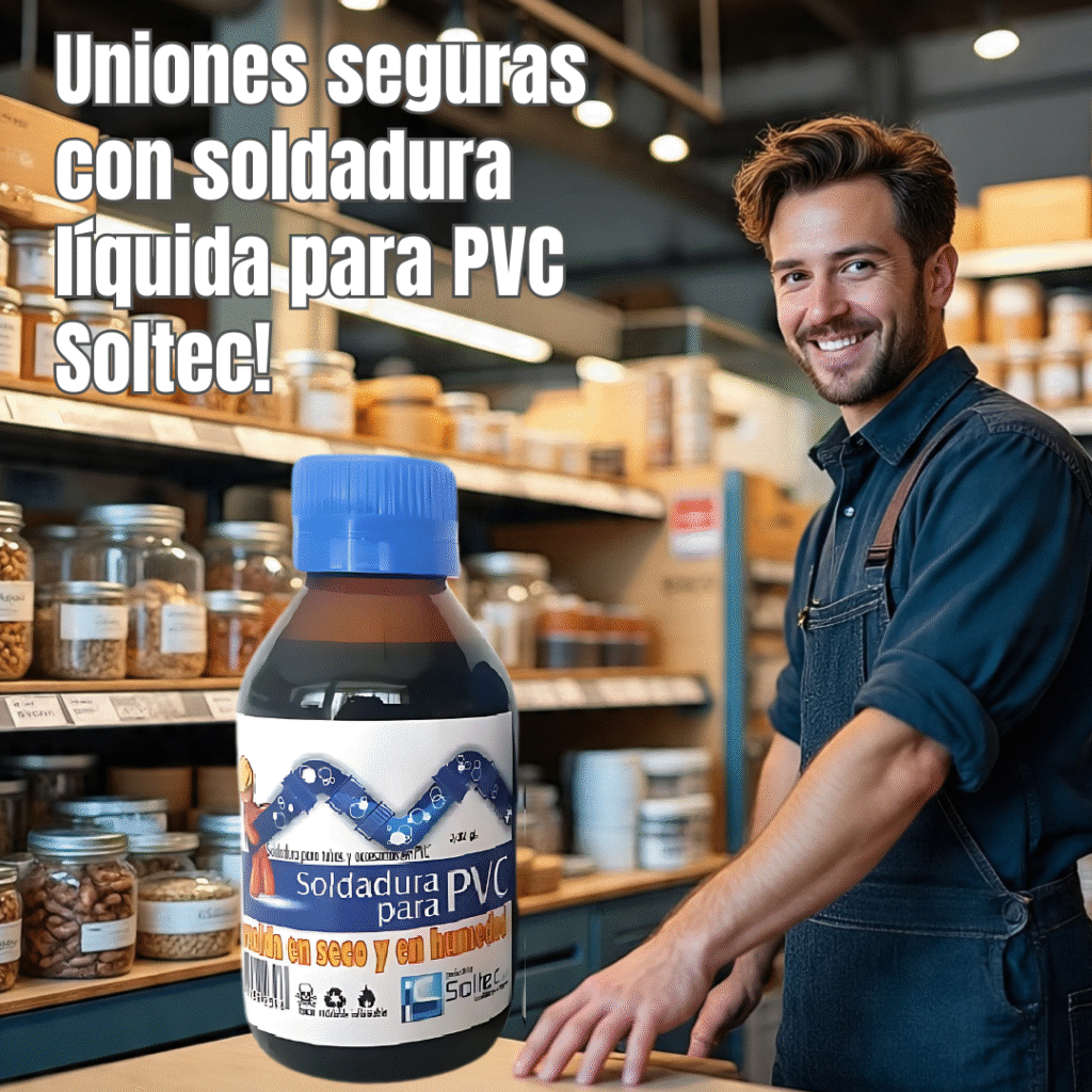 persona vendiendo soldadura liquida para pvc soltec