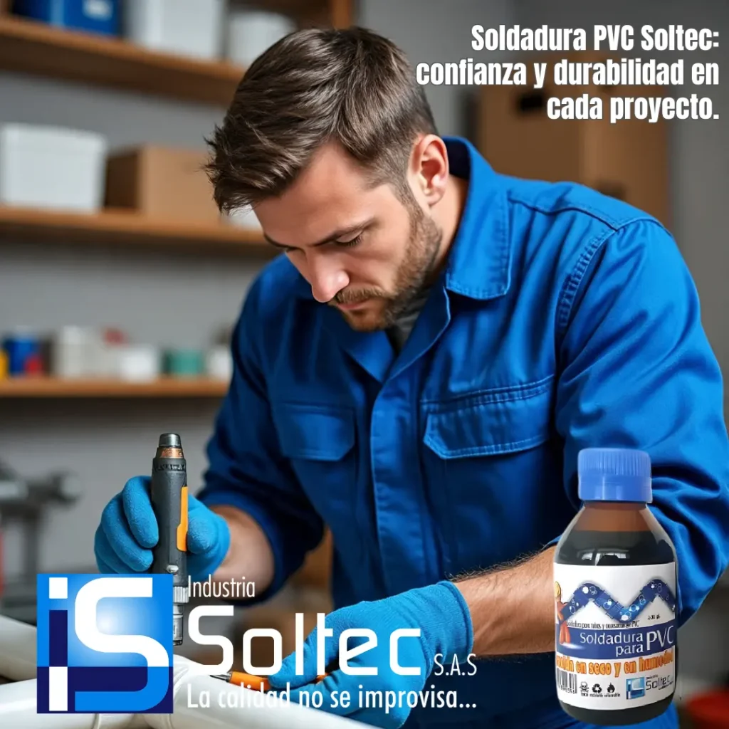 Plomero profesional aplicando soldadura PVC en tuberías para instalaciones seguras y duraderas